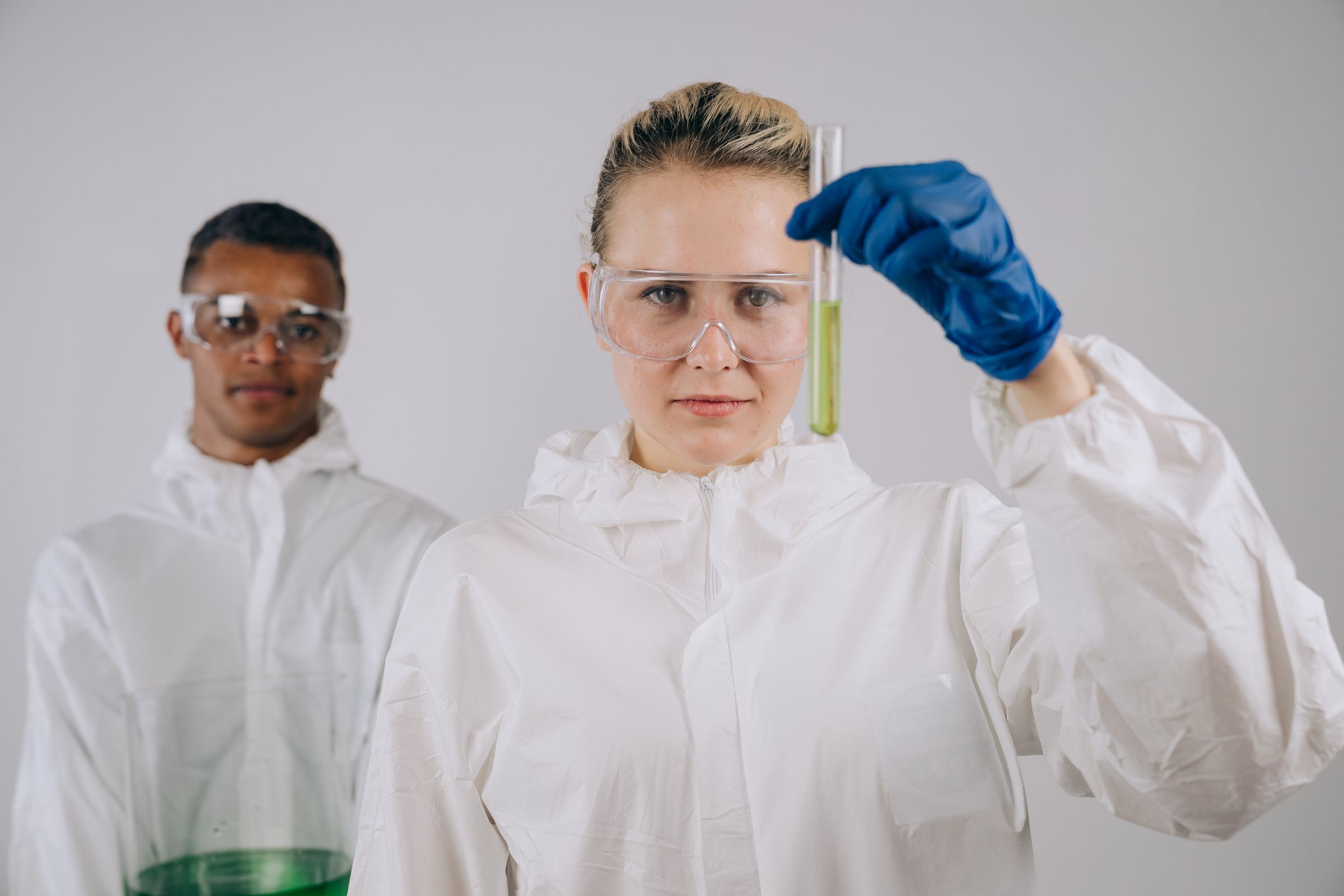 Researchers working together in a laboratory